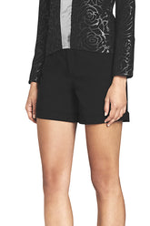 Black Tailored Cuff Shorts -  Genevieve's Wardrobe Australia